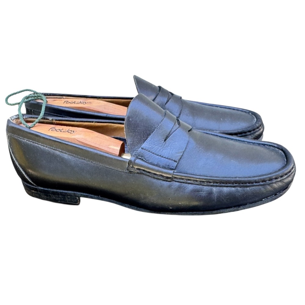 Churchs Vintage Black Leather Penny Loafers Made in Italy Mens 9 340 9454/65